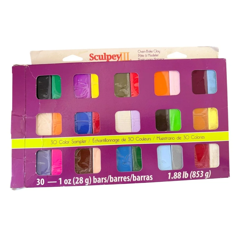 Sculpey III Oven Bake Clay 30pc Set Multicolor Good Sampler Crafting Sculpting